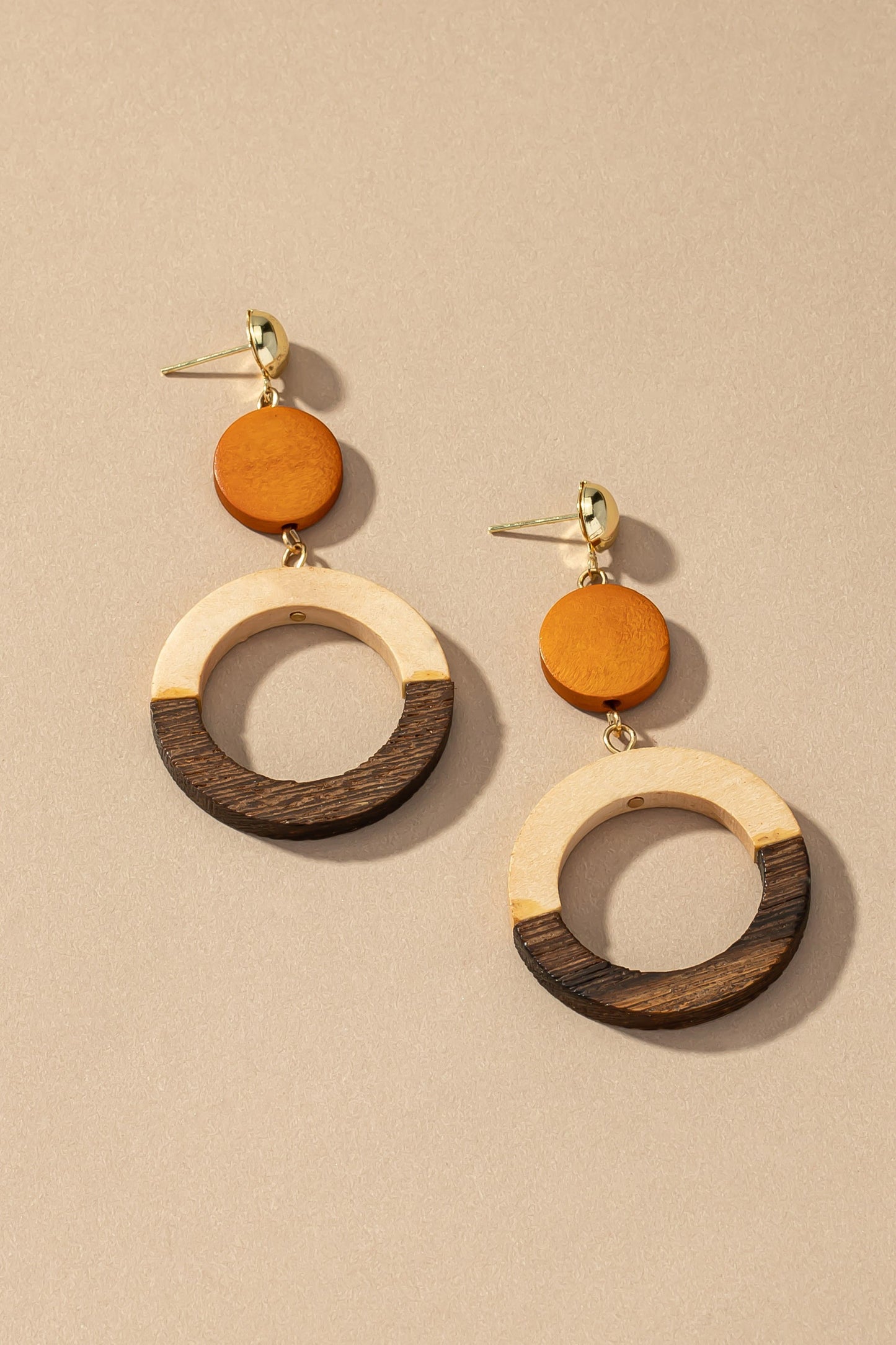 "Two Tone" Wood Earrings