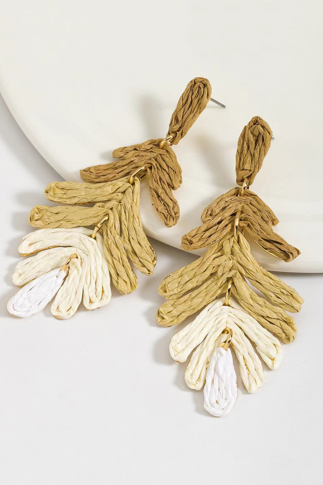 "Straw Leaves" Earrings