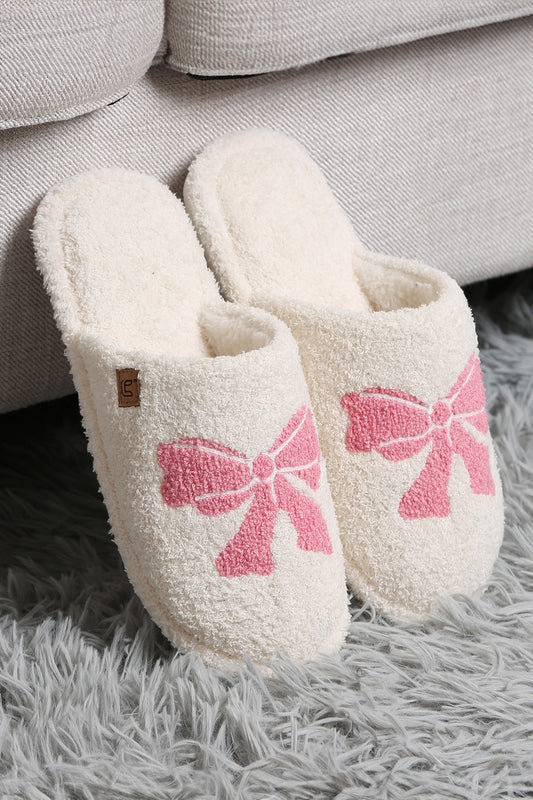 Ribbon Embroidered Soft Home Indoor Floor Slippers