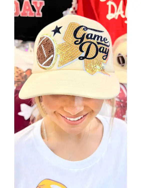 Game Day Football Bow Patch Trucker Hat