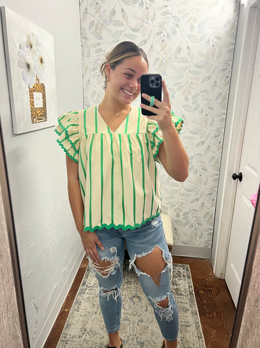 "Green Stripe" Top