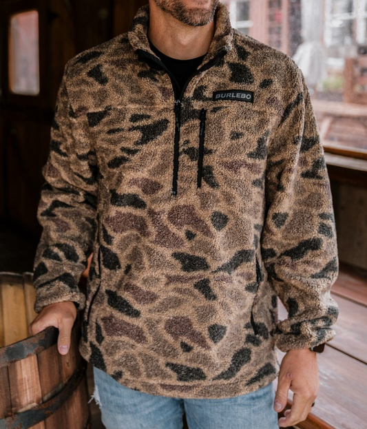 "Alpine Camo" Quarter Zip Sherpa