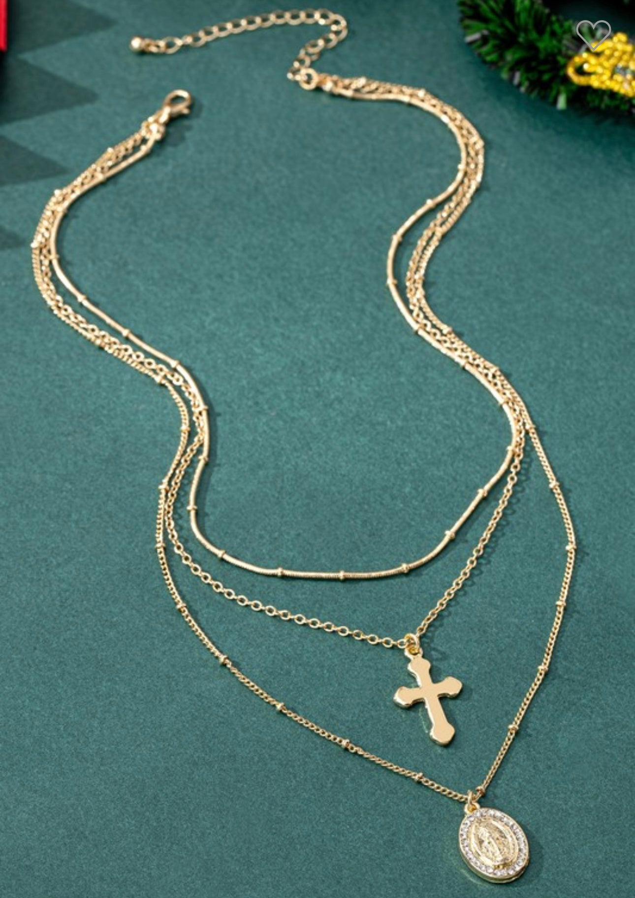 “Cross & Pendant” Necklace