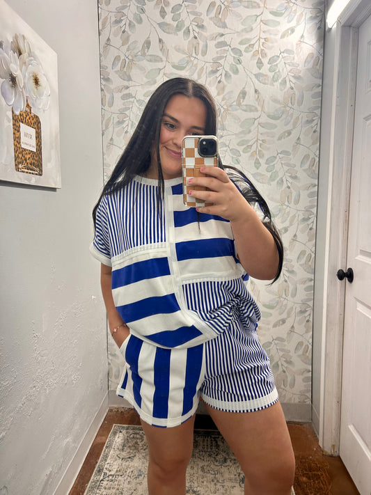 Blue & White Top