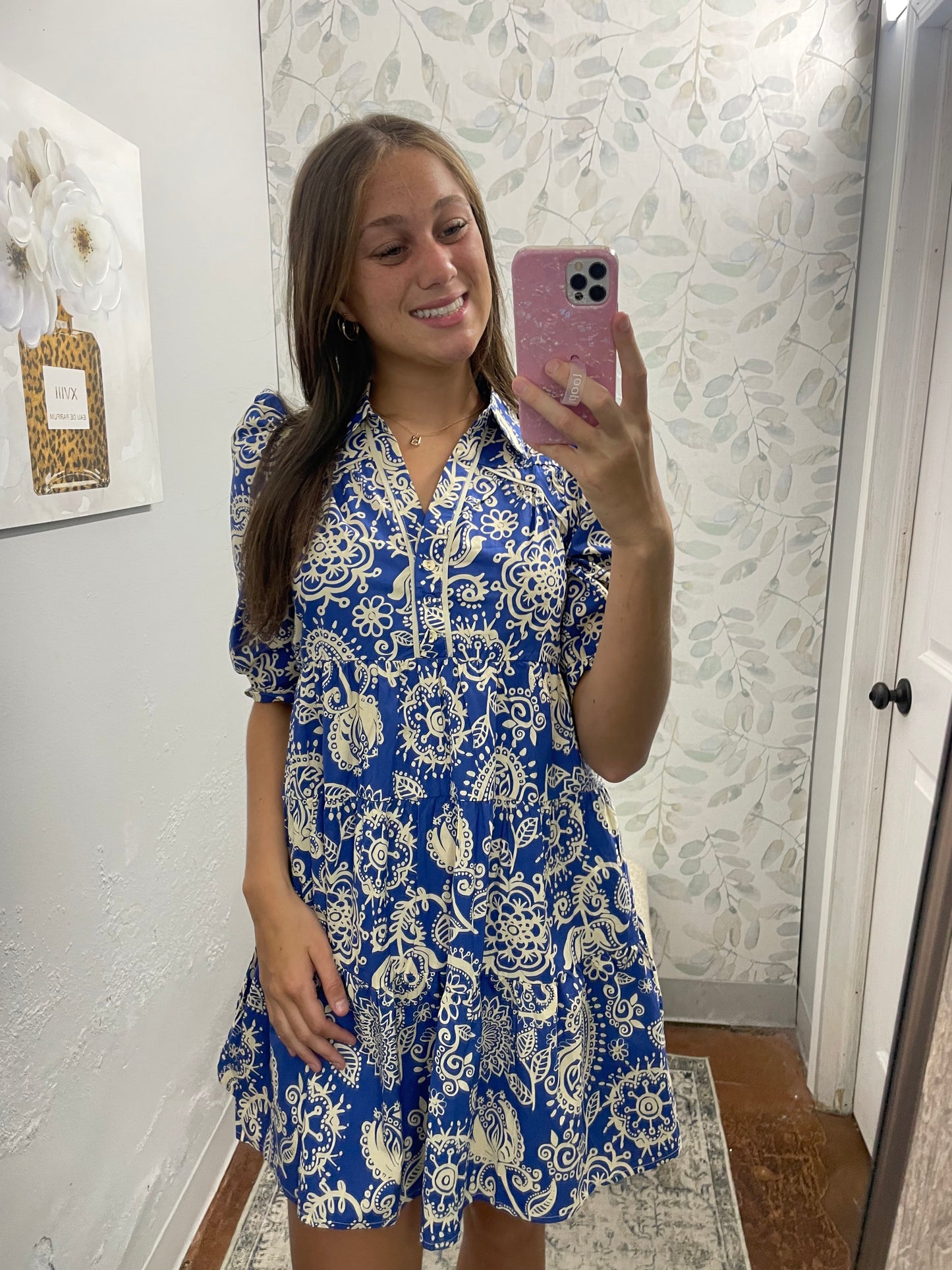 "Blue Paisley" Dress