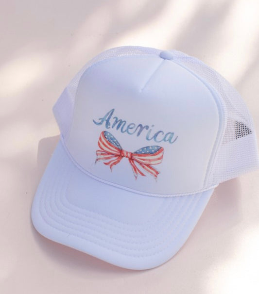 Coquette Bow America July 4 Trucker Hat