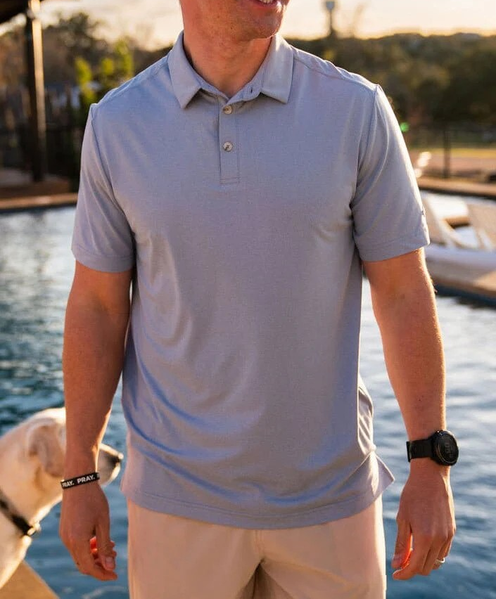 Heather Sky Blue- Performance Polo