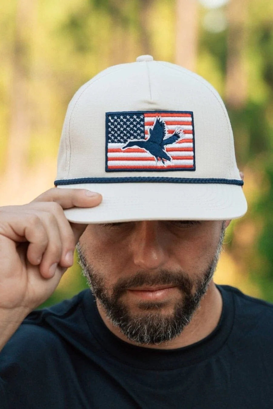 "American Flag Duck" Men's Cap