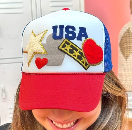 Patriotic Star Patch Trucker Hat