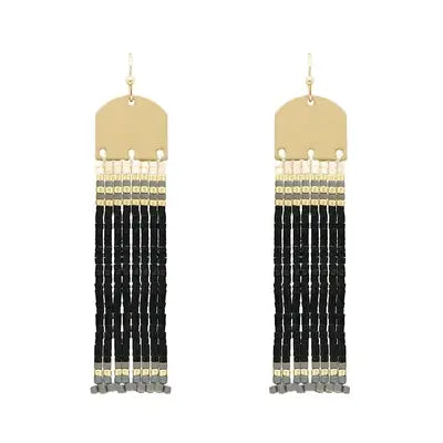 "Gold Bead Tassel" Earrings